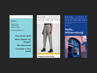 Paul Smith - Mobile Screens e comerce editorial fashion interface mobile product design shop ui ux web webdesign website