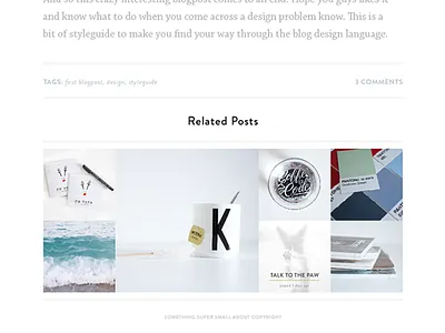 Related Posts blog blogpost clean comments copyright grid minimal photos related related posts tags white