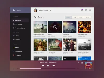 Music app app music playlist ui web