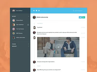 Skype Flat Reskin app call chat desktop flat message osx player redesign skype ui ux