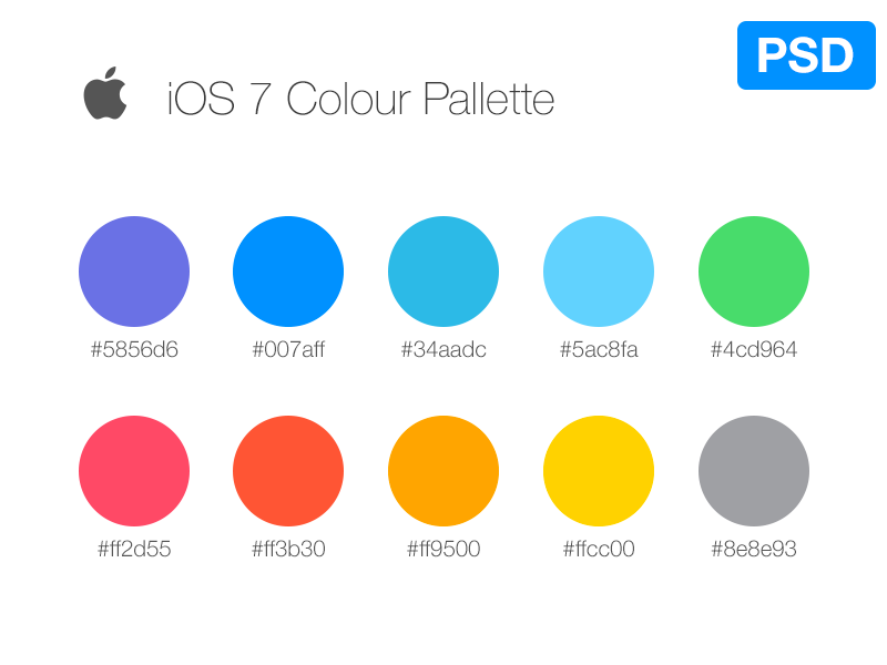 Example of iOS7 Color Palette