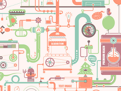 Greeting Card 2012 christmas clean flat graphic design greeting illustration illustrator new year still