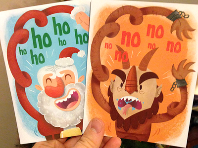 2013 Holiday Card - legit cartoon christmas december holiday illustration krampus santa