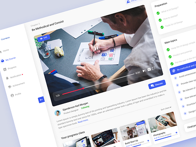 Online Course Website app design learning modern onlinecourse responsive ui uidesign website