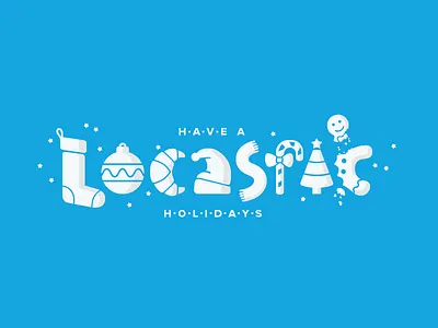Locastic holiday card holiday illustration logotype typography