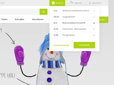 Landing Page / Shopping Cart blog buy cart delete drop icons landing meta navi newsletter raptus shop