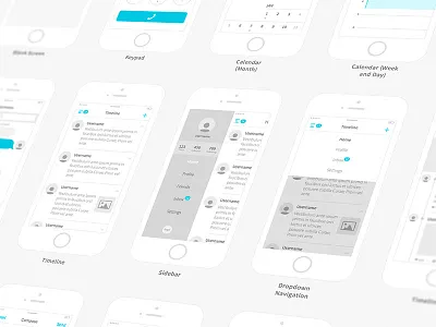 Kitchenware Pro - Wireframe Kit app clean flow ios minimal ui wirefame