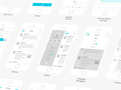 Kitchenware Pro - Wireframe Kit app clean flow ios minimal ui wirefame