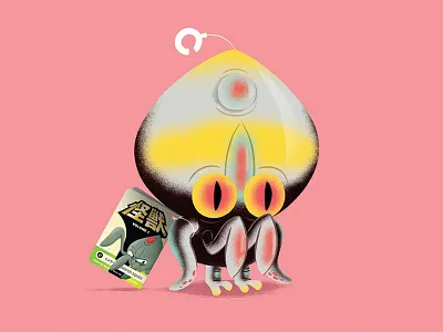 "Mister Squid" character illustration japanese kaiju monster sofubi texture toy