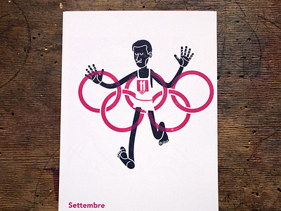 Tribute to Abebe Bikila abebe bikila black calendar illustration letterpress september two colors