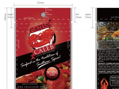 Cajun Caleb Powder Packaging cajun custom packaging food packaging graphic design packaging powder packaging