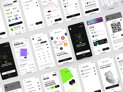 Outlet Finance - Crypto Mobile App Screens application bank blockchain design crypto crypto solution design system finance fintech graphic design illustration mobile mobile app screens ui design user experience user interface ux design web3