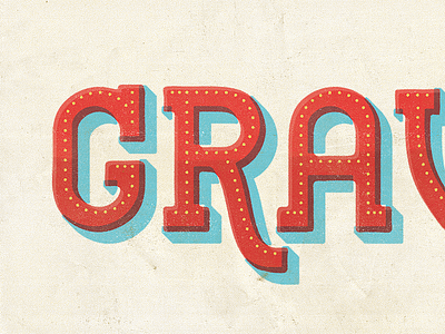 Graves Type retro shadow type vintage