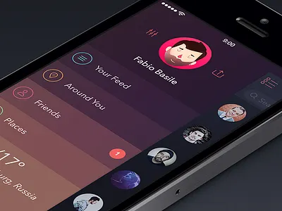 UI for Upcoming GEO Project [Side Bar and Weather Stuff] app geo ios7 ipad iphone location ui