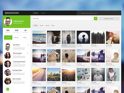 Social news website (Photo) dashboard flat menu photo profile social ui website