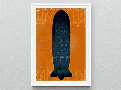 Led Zeppelin Poster gollum grunge illustration led zeppelin lord of the rings rock and roll typography