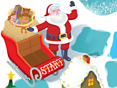 The Santa Game (game board) board children game kids santa snow the santa game zobmondo!