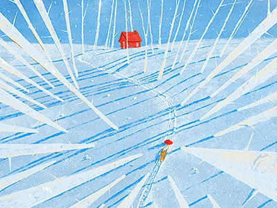 The way to home christmas dirclumsy forest house kid peter nagy snow snowflakes winter