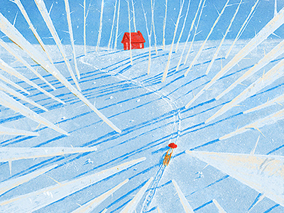 The way to home christmas dirclumsy forest house kid peter nagy snow snowflakes winter