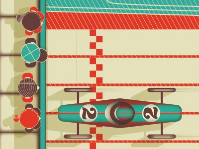 Slot Car Soap Box illustration race track slot car timothy brennan vector illustration