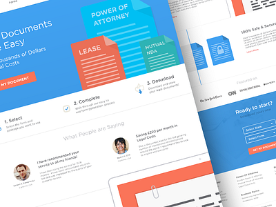 Legal Documents - Landing Page clean colors design docs flat icons imac landing mockup responsive simple web