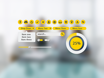 Yellow UI Kit - Freebie free freebie ui ui design ui kit yellow