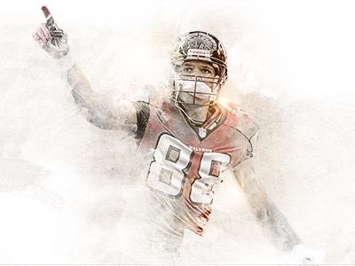 Tony Gonzalez Water Color atlanta falcons football nfl sports