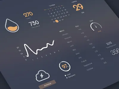 Managing Dashboard calendar dashboard drop flat manage stats