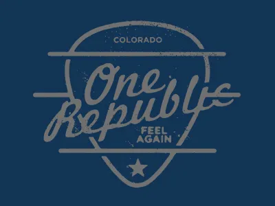 One Republic guitar merch one one republic pick script t shirt texture