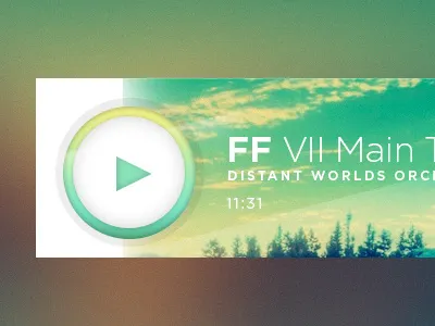 Final Fantasy Music UI clean design dribble header minimal online web website