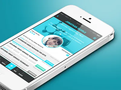 Profile view for professional match-making app app ios iphone light professional profile project ui user