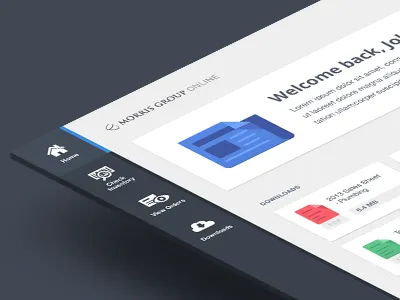 Dashboard Screen app application flat home icons left rail side nav ui web app