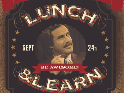 Movember CornerMo's Lunch and Lunch anchorman flier movember type