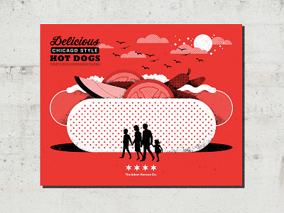 Chicago Style adam hanson chicago design halftones hot dog illustration screen print texture typography vector vintage