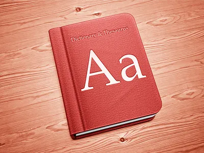 Dictionary binding book icon leather mac paper shiny texture thesaurus wood