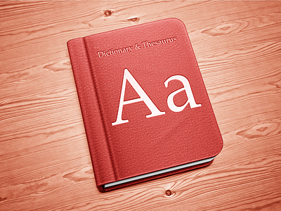 Dictionary binding book icon leather mac paper shiny texture thesaurus wood