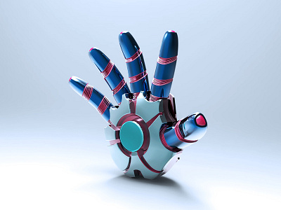 Iron Hand blue hand icon ironman