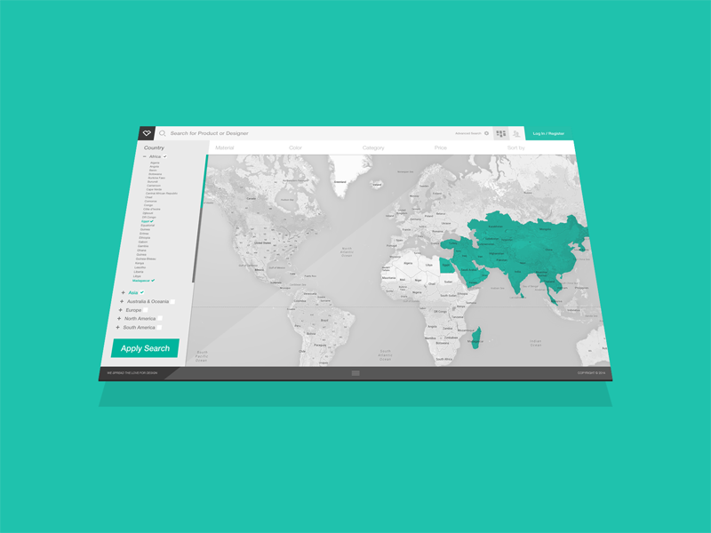 Example of Designeros Advanced Search