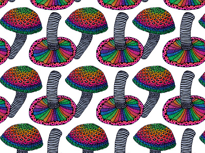 Mushroom Pattern argentina art colors drawing fan illustration luna pattern texture