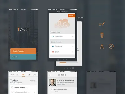 The big picture app clean crm flat ios 7 iphone mobile product ui ux