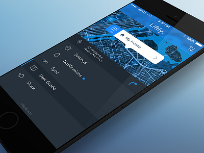 Liftly Garage Door Opener V2 Cover app home ios7 map menu notifications settings