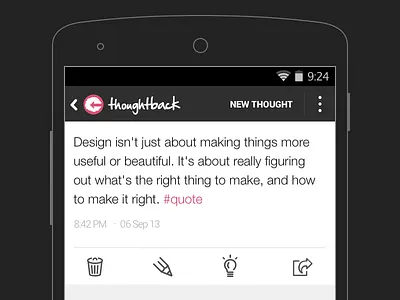 Thoughtback for Android android pink round ui
