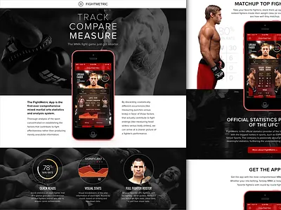 FightMetric App Site app concept fighting iphone mma mobile app responsive ufc ui web website