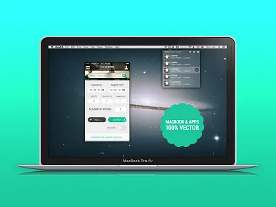 Macbook Pro Air V3 With Apps 800px audio macbook mini music player phone app photoshop travel ui vector vectordesign