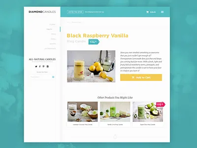 Ecommerce Product Page add to cart candles cart ecommerce gotham merriweather product page ui