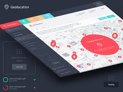 App geolocation screen application docs events geolocation map maps remote settings sms tags ui ux