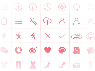 Icon design for GuiMiJiang app camera clothes fashion icon ios 7 kyenlee occasion sns ui