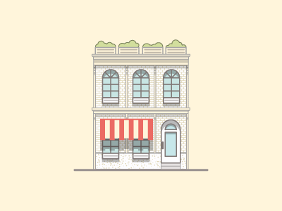 White Brick House architecture building illustration illustrator linework miguelcm studio tattoo thick lines
