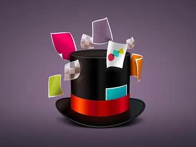 Hat 3d floating hat illustration images layers papers photoshop ribbon