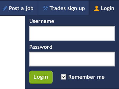 MyBuilder Header 1 drop down header icons login nav trebuchet ui